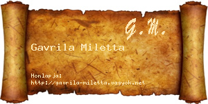 Gavrila Miletta névjegykártya